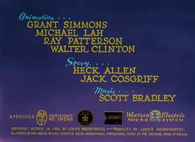 Screenshots from the 1952 MGM cartoon The Little Wise Quacker