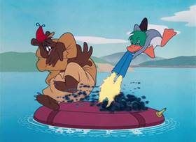 Screenshots from the 1952 MGM cartoon The Little Wise Quacker