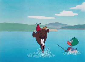 Screenshots from the 1952 MGM cartoon The Little Wise Quacker