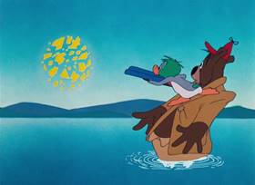 Screenshots from the 1952 MGM cartoon The Little Wise Quacker