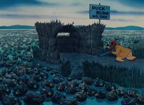Screenshots from the 1952 MGM cartoon The Little Wise Quacker