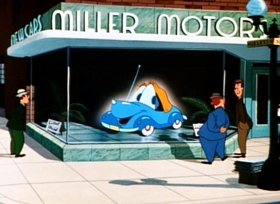 Screenshots from the 1952 Disney cartoon Susie the Little Blue Coupe