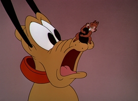 Screenshots from the 1952 Disney cartoon Pluto