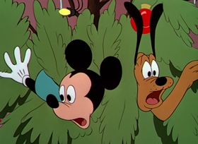 Screenshots from the 1952 Disney cartoon Pluto