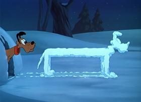 Screenshots from the 1952 Disney cartoon Pluto