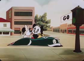 Screenshots from the 1952 Walter Lantz cartoon Team Play
