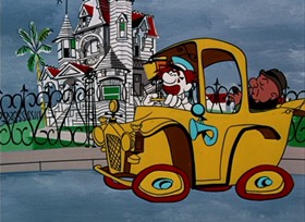 Screenshots from the 1952 UPA cartoon The Dog Snatcher