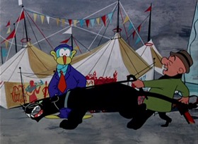 Screenshots from the 1952 UPA cartoon The Dog Snatcher