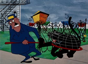 Screenshots from the 1952 UPA cartoon The Dog Snatcher