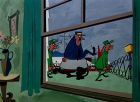 Screenshots from the 1952 UPA cartoon The Dog Snatcher