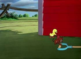 Screenshots from the 1953 MGM cartoon Just Ducky