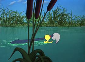 Screenshots from the 1953 MGM cartoon Just Ducky