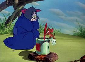 Screenshots from the 1953 MGM cartoon Just Ducky