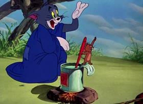 Screenshots from the 1953 MGM cartoon Just Ducky