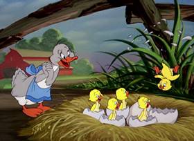 Screenshots from the 1953 MGM cartoon Just Ducky