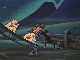 Screenshots from the 1953 Walter Lantz cartoon The Dog That Cried Wolf