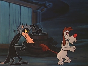 Screenshots from the 1953 Walter Lantz cartoon The Dog That Cried Wolf