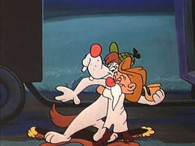 Screenshots from the 1953 Walter Lantz cartoon The Dog That Cried Wolf