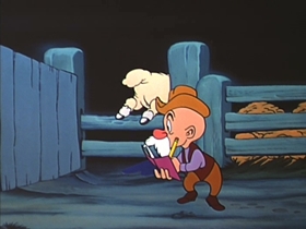 Screenshots from the 1953 Walter Lantz cartoon The Dog That Cried Wolf