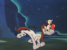 Screenshots from the 1953 Walter Lantz cartoon The Dog That Cried Wolf