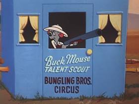 Screenshots from the 1953 Walter Lantz cartoon The Mouse and the Lion