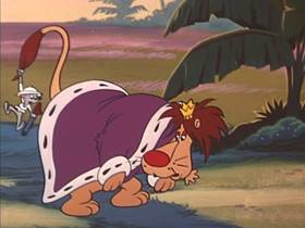 Screenshots from the 1953 Walter Lantz cartoon The Mouse and the Lion