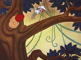 Screenshots from the 1953 Walter Lantz cartoon The Mouse and the Lion