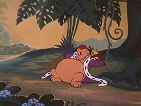 Screenshots from the 1953 Walter Lantz cartoon The Mouse and the Lion