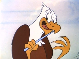 Screenshots from the 1953 Walter Lantz cartoon The Flying Turtle