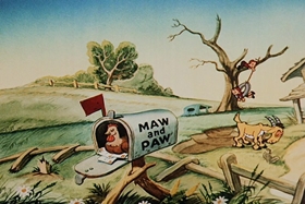 Screenshots from the 1953 Walter Lantz cartoon Maw and Paw