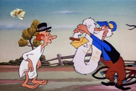 Screenshots from the 1953 Walter Lantz cartoon Plywood Panic