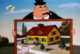 Screenshots from the 1953 Walter Lantz cartoon Plywood Panic