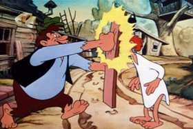 Screenshots from the 1953 Walter Lantz cartoon Plywood Panic