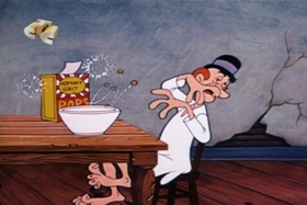 Screenshots from the 1953 Walter Lantz cartoon Plywood Panic