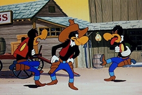 Screenshots from the 1953 Walter Lantz cartoon Hot Noon