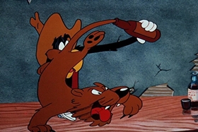 Screenshots from the 1953 Walter Lantz cartoon Hot Noon