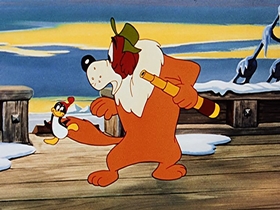 Screenshots from the 1953 Walter Lantz cartoon Chilly Willy