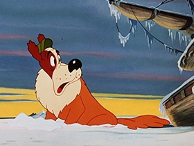 Screenshots from the 1953 Walter Lantz cartoon Chilly Willy