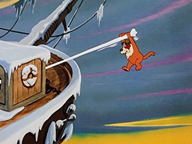 Screenshots from the 1953 Walter Lantz cartoon Chilly Willy