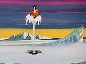 Screenshots from the 1953 Walter Lantz cartoon Chilly Willy