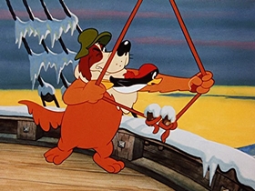 Screenshots from the 1953 Walter Lantz cartoon Chilly Willy