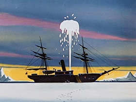 Screenshots from the 1953 Walter Lantz cartoon Chilly Willy