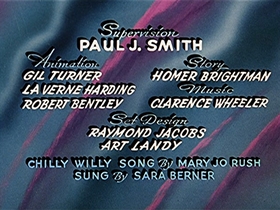 Screenshots from the 1953 Walter Lantz cartoon Chilly Willy