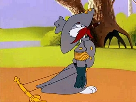 Screenshots from the 1953 Warner Bros. cartoon Southern Fried Rabbit