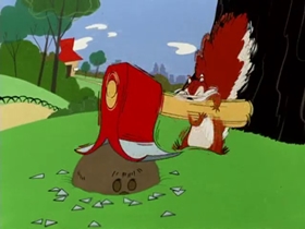 Screenshots from the 1953 Warner Bros. cartoon Much Ado About Nutting