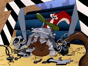 Screenshots from the 1953 Warner Bros. cartoon Much Ado About Nutting