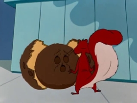 Screenshots from the 1953 Warner Bros. cartoon Much Ado About Nutting