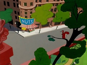 Screenshots from the 1953 Warner Bros. cartoon Much Ado About Nutting