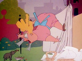 Screenshots from the 1953 Warner Bros. cartoon Punch Trunk