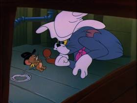 Screenshots from the 1954 MGM cartoon Posse Cat